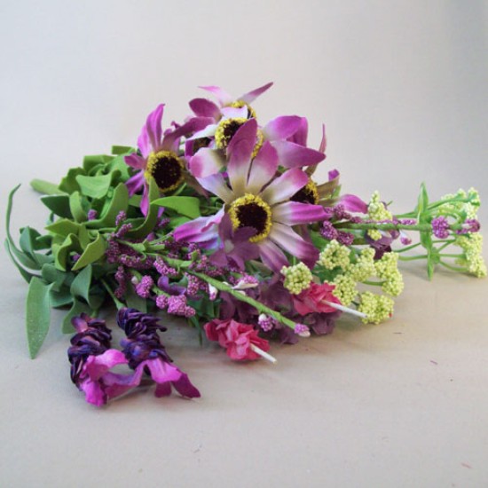 Artificial Meadow Flower Bouquet Magenta Pink 53cm Artificial Flowers